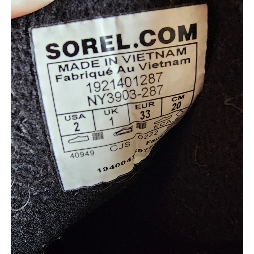 Sorel Whitney II Short Lace Boots Tawny Buff Youth 2 Kids Girls Waterproof Snow